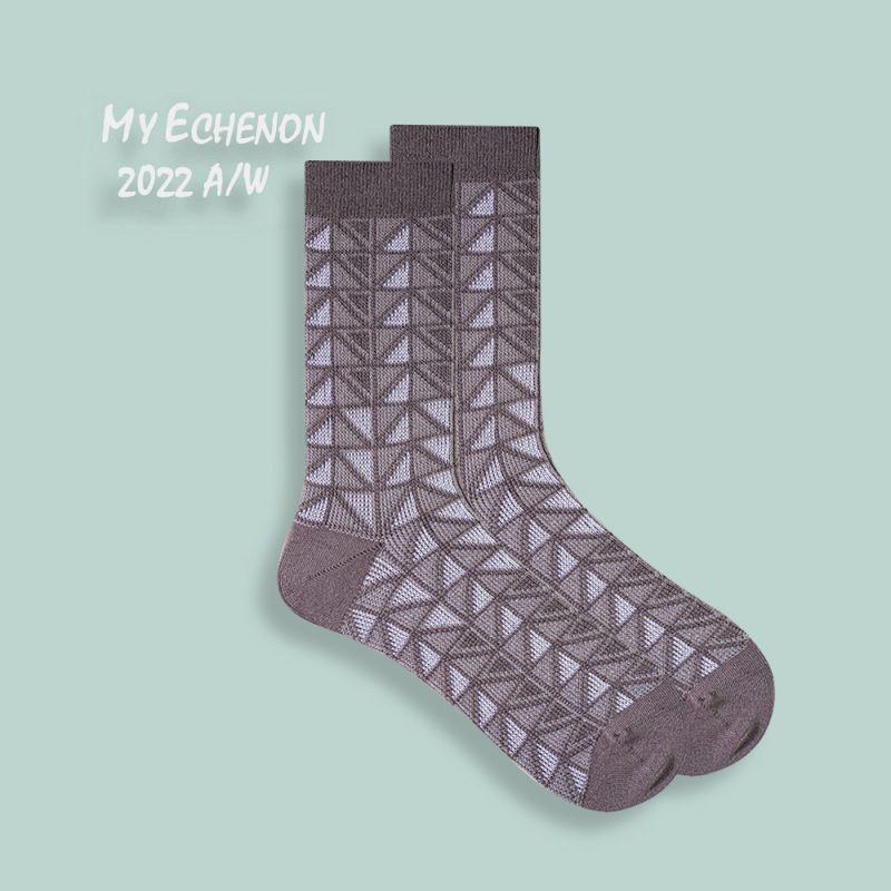 2021 autumn and winter socks boneless retro ethnic wind double tube socks men's combed cotton new plaid socks spot - Image 7