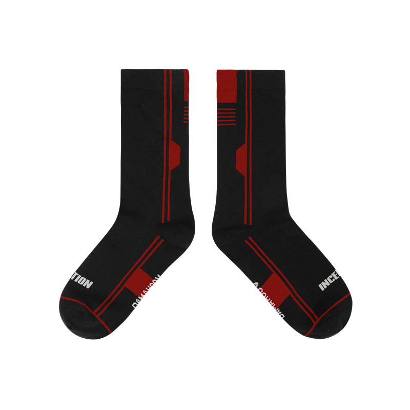 Dream Theft Socks: 2025 Spring/Summer Black Combed Cotton Tube Socks - Image 8