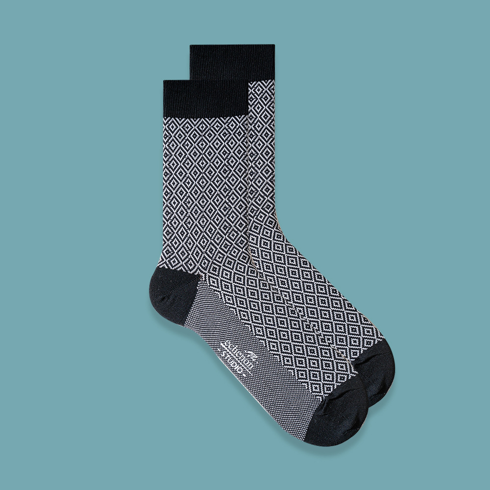 Men's Mercerized Cotton Socks: Thin, Mid-Calf, Double Needle, Gentleman Style - Image 10