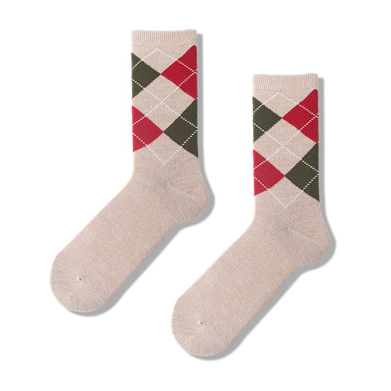 Men's Plaid Socks: British Style Cotton Dress Socks for Fall & Winter - Image 10
