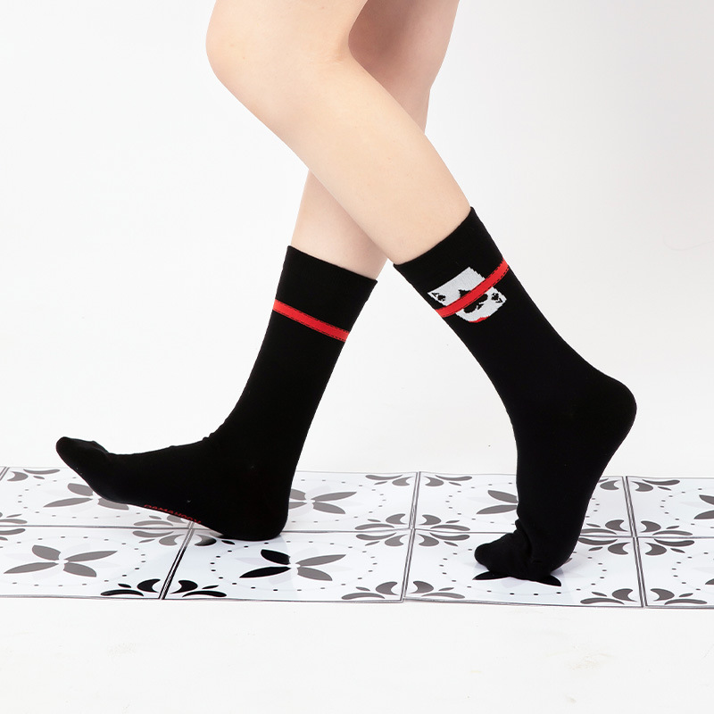 Dream Theft Socks: 2025 Spring/Summer Black Combed Cotton Tube Socks - Image 3