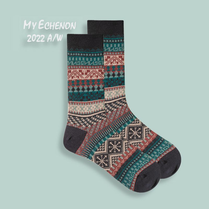 Autumn and Winter Socks Men's Ami Kaji American Style Retro Ethnic Style Trendy Couple's Combed Cotton Double-Way Women's Mid-Tube Socks - Image 16