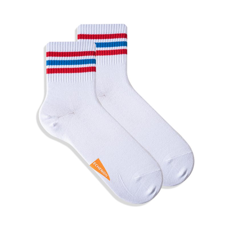 ECHENON spring and summer new socks men's 176 needle thin combed cotton socks three bars striped Sports men's socks - Image 6
