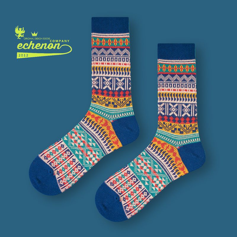 New ethnic style autumn and winter socks  fashion brand men and women socks combed cotton boneless retro trendy couple mid-calf length socks - Image 7