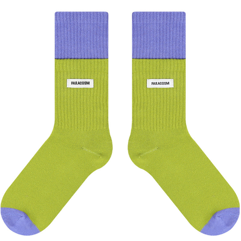 himiyako fashionable contrast color mid-calf length socks for women Autumn new double-mouth cotton socks Japanese striped socks for men - Image 6