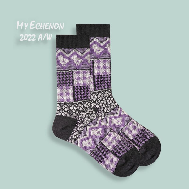 Autumn and Winter Socks Men's Ami Kaji American Style Retro Ethnic Style Trendy Couple's Combed Cotton Double-Way Women's Mid-Tube Socks - Image 36