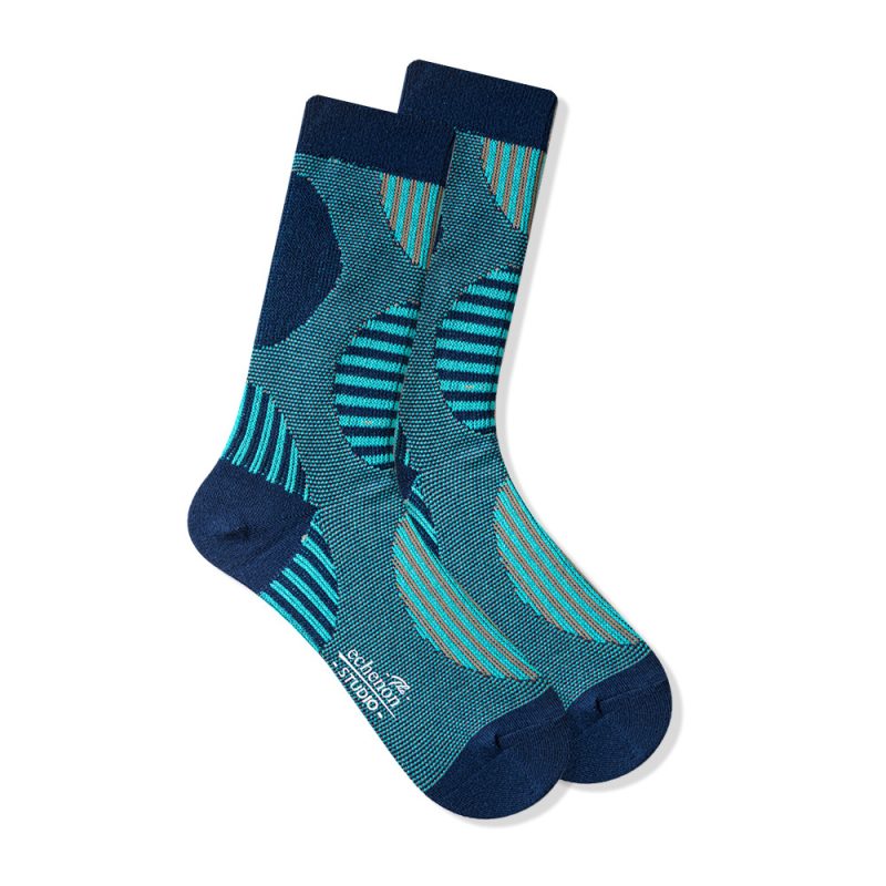 New socks men's double needle two-way socks Japanese geometric retro ethnic style thick thread cotton socks Sports men's socks - Image 8