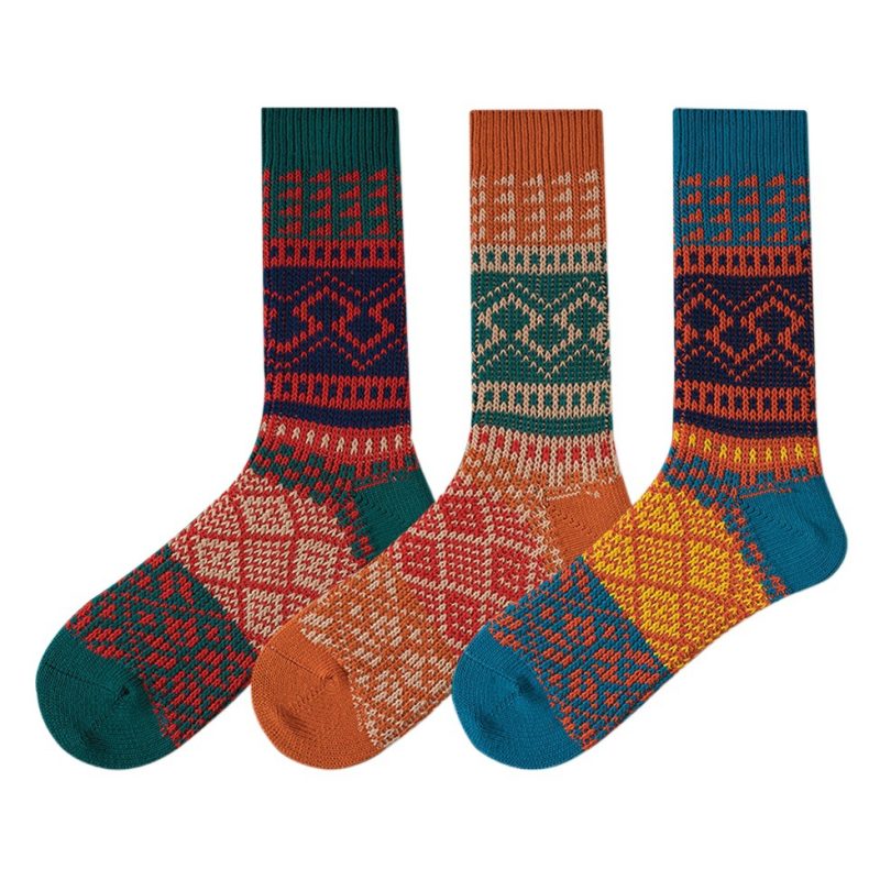 Ladies' Pile Socks Cotton Mid-calf Length Solid Color Various Sizes Comfortable Breathable Suitable For Casual Wear
