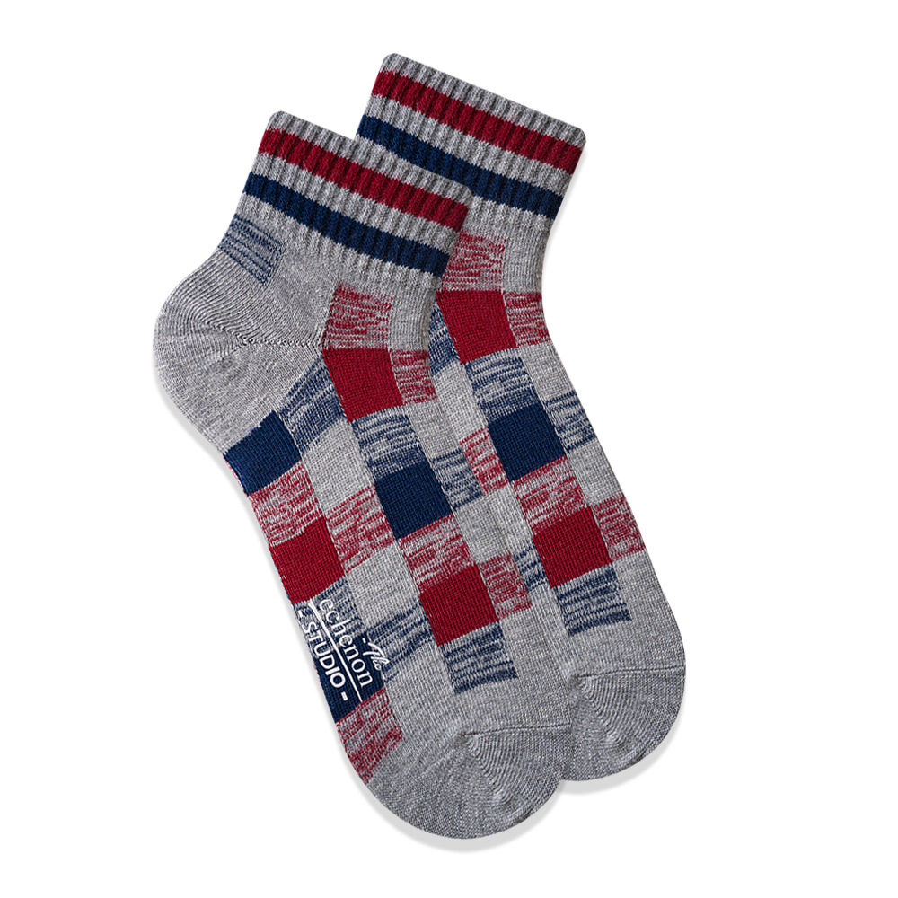 Japanese Cotton Socks Men: Retro Checkered Style - Spring Summer Tide - Image 5