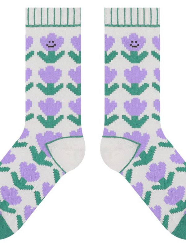 Himiya ko Socks Women's Autumn New Dream Tulip Series Three-dimensional Flower Fungus Hanging Quality Cotton Socks