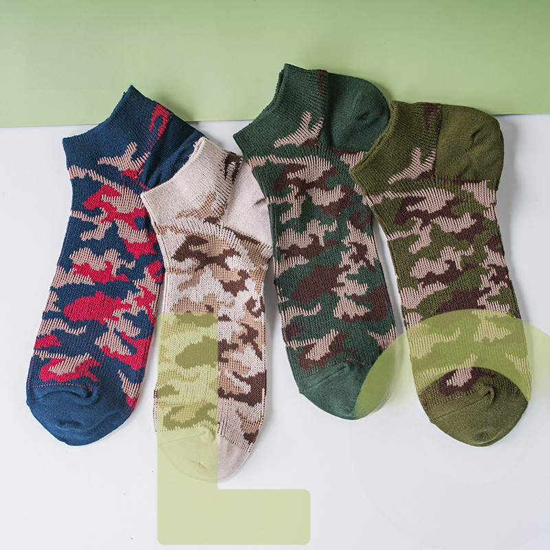 Men's Fashion Socks: National Style Camouflage Cotton Boat Socks - Image 2