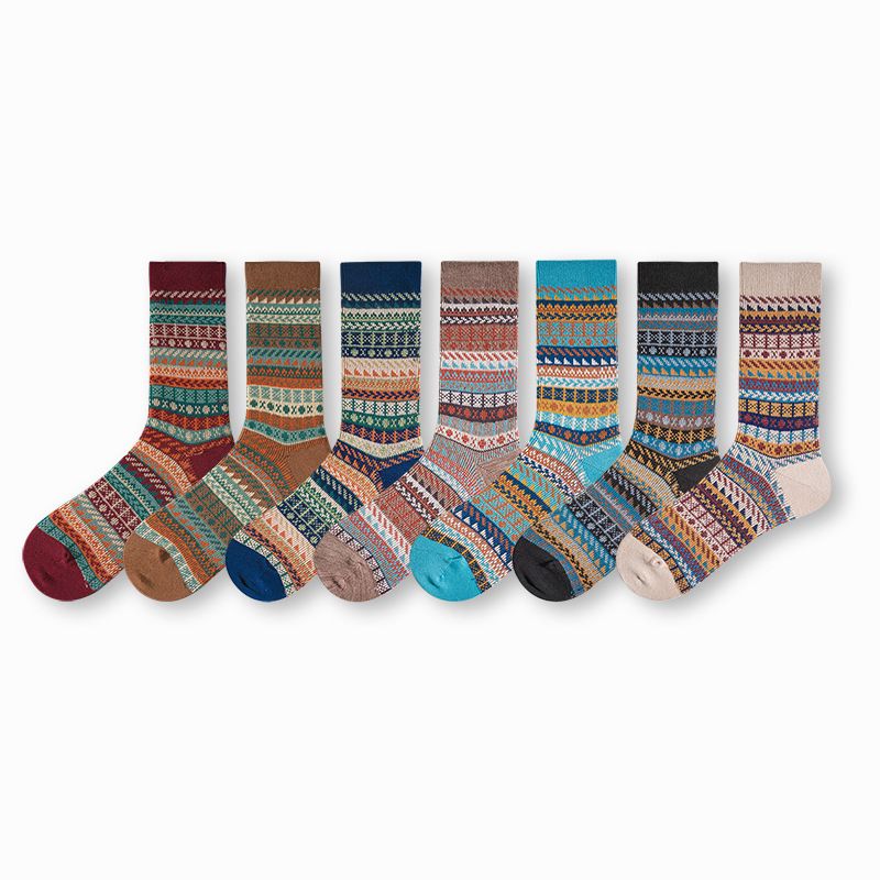 Men's Retro Socks: Combed Cotton Mid-Calf Vintage Style - Image 6