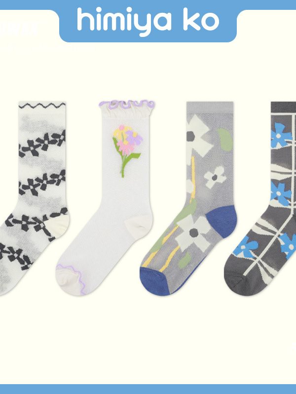 Himiya ko socks women's summer bouquet net socks breathable cotton socks mid-tube Japanese soft fairy socks