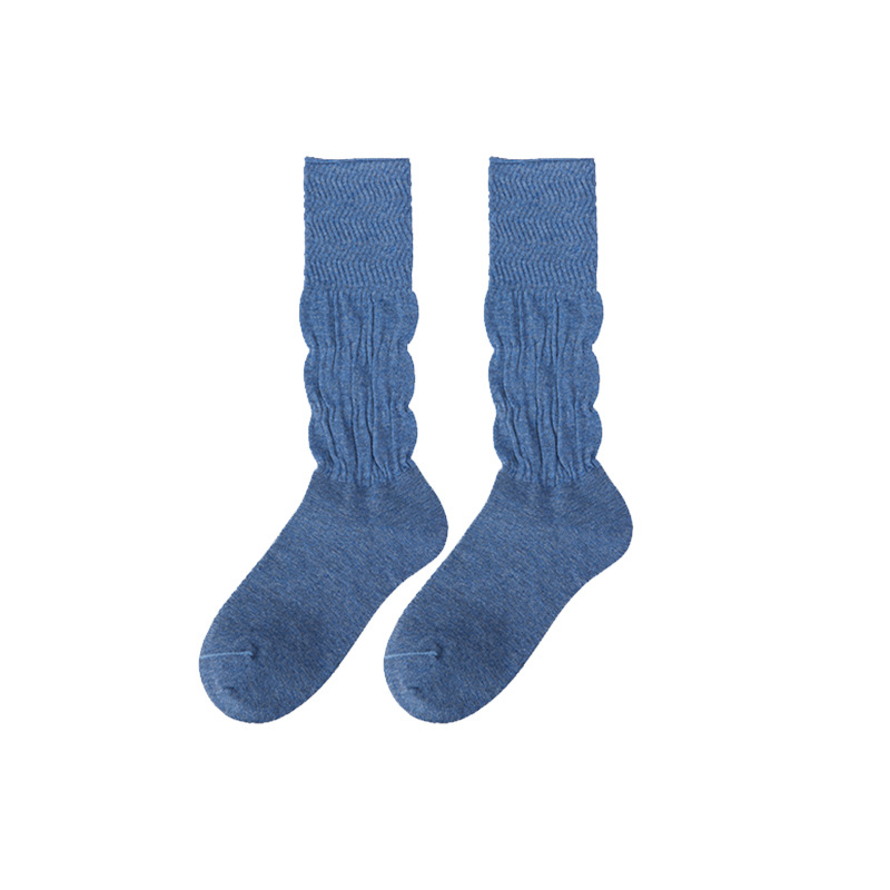 Breathable Cotton Socks: Summer Black Mid-Length Pile Socks - Image 9