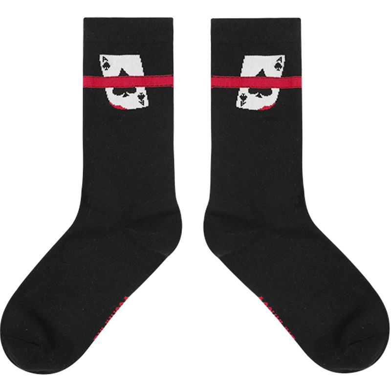 Dream Theft Socks: 2025 Spring/Summer Black Combed Cotton Tube Socks - Image 5