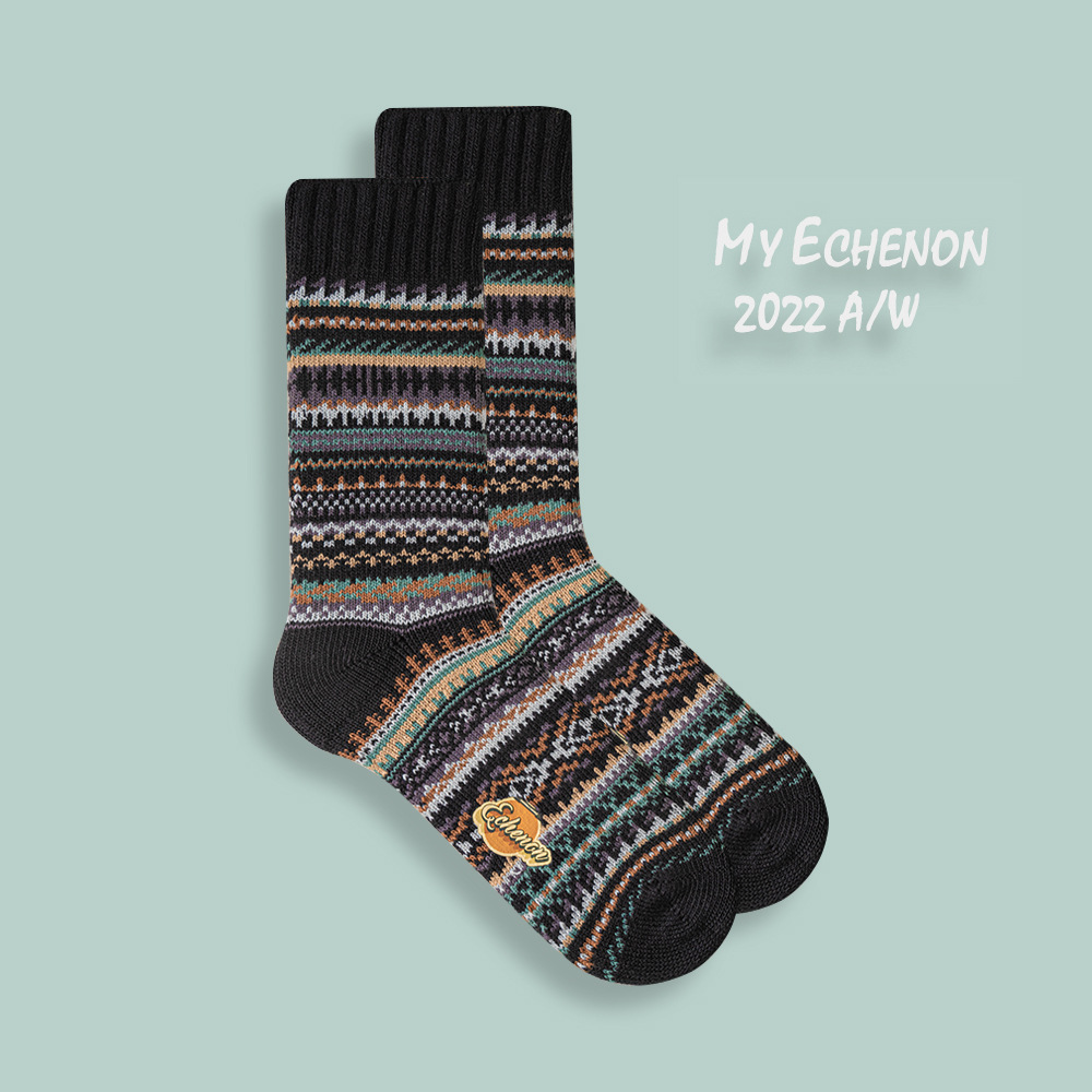 EChenon Men's Winter Socks: Thick Combed Cotton, Warm Vintage Style - Image 6