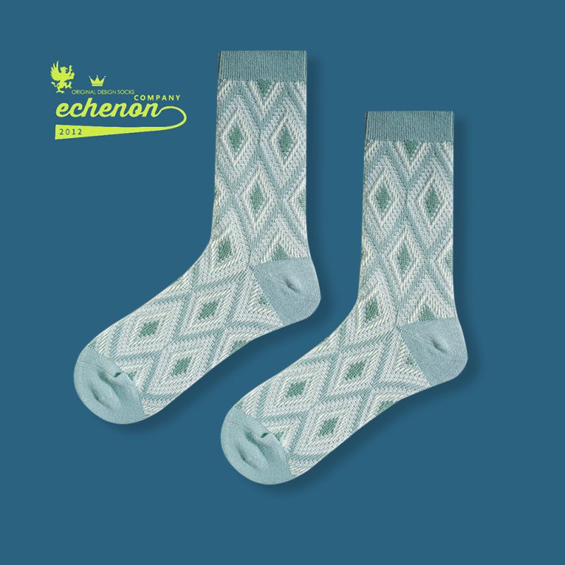Echenon Men's Autumn/winter Fine Combed Cotton Socks Trendy Double-track Bone-less Vintage Street Style - Image 10