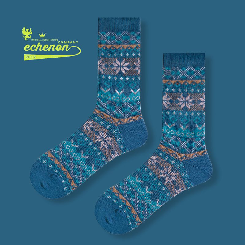 Autumn and Winter Socks Boneless American Style Retro Ethnic Style Two-way Mid-length Socks for Men and Women Couple Combed Cotton Sports Trendy Socks - Image 9