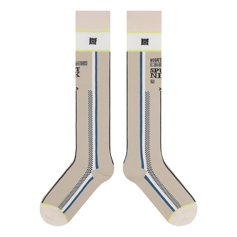 himiya ko simple and versatile calf socks for women, new spring and summer ins trendy and fashionable knee-high socks, long cotton socks - Image 7