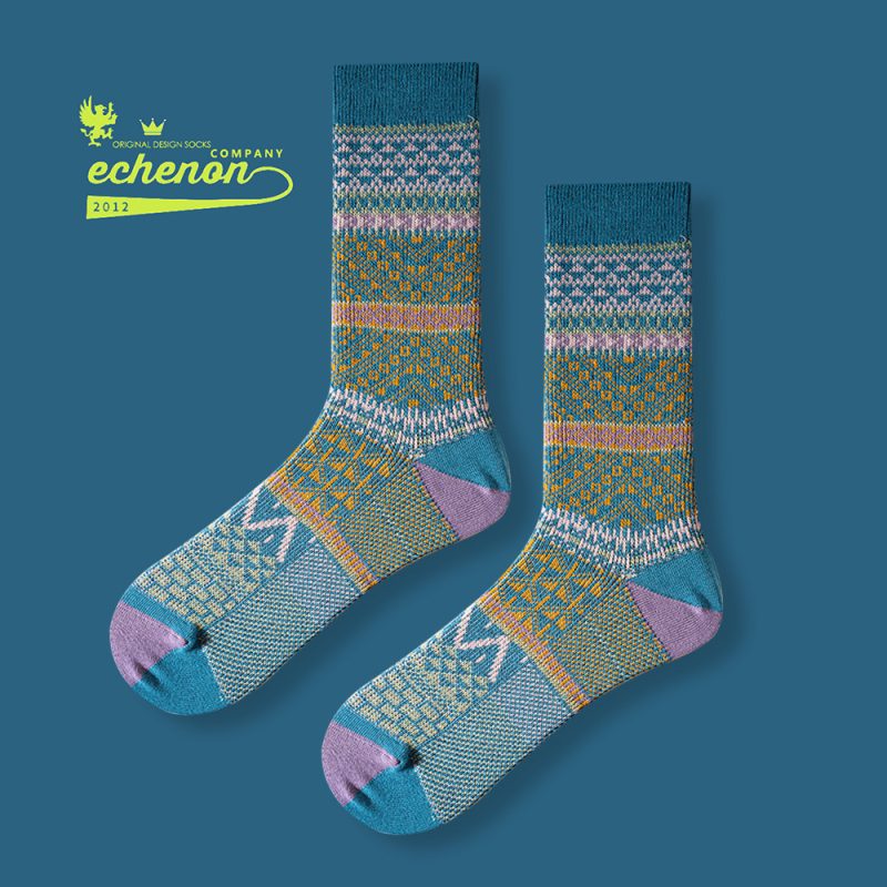 Men's Autumn/winter Knitted Cotton Socks Vintage American Style Streetwear Trendy Bone-free Mid-calf Socks Long - Image 10