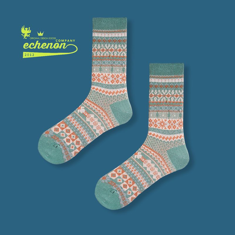 Autumn and winter socks boneless retro ethnic style two-way mid-calf length socks men and women couple combed cotton Sports women's socks - Image 10