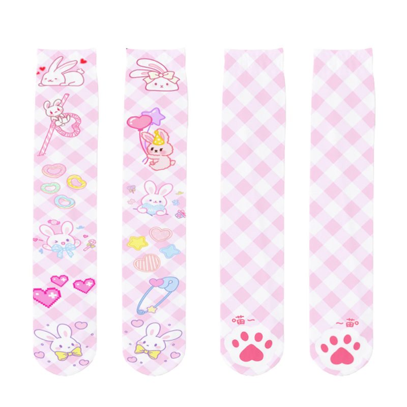 Japanese cute cherry printed lolita pantyhose cute lolita printed bottoming socks lolita girl stockings - Image 8