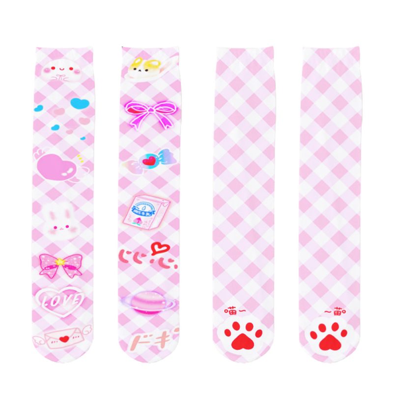 Japanese cute cherry printed lolita pantyhose cute lolita printed bottoming socks lolita girl stockings - Image 7