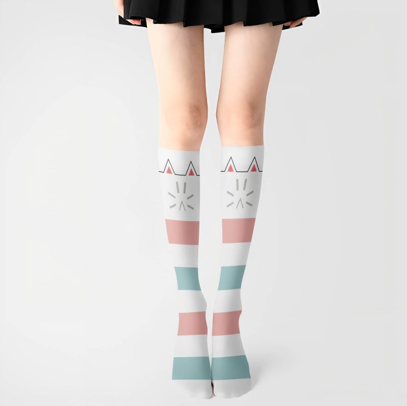 Second-dimensional printed super-day sauce knee socks thigh socks 3d stockings printed COS cartoon pattern Lolita - Image 4