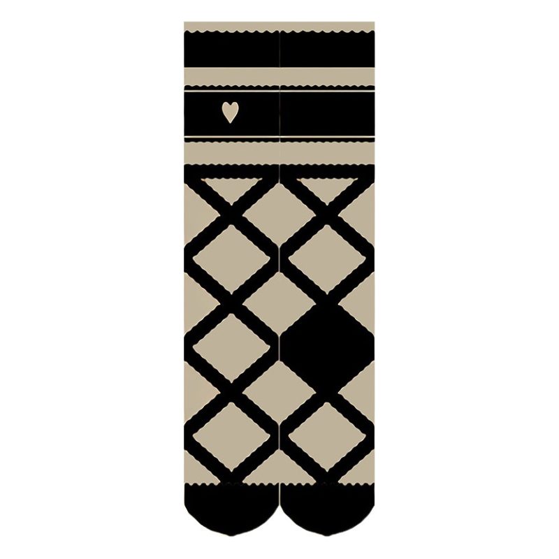 Printed stockings thin women's spring and autumn Japanese Lolita cute anime over-the-knee long white velvet socks