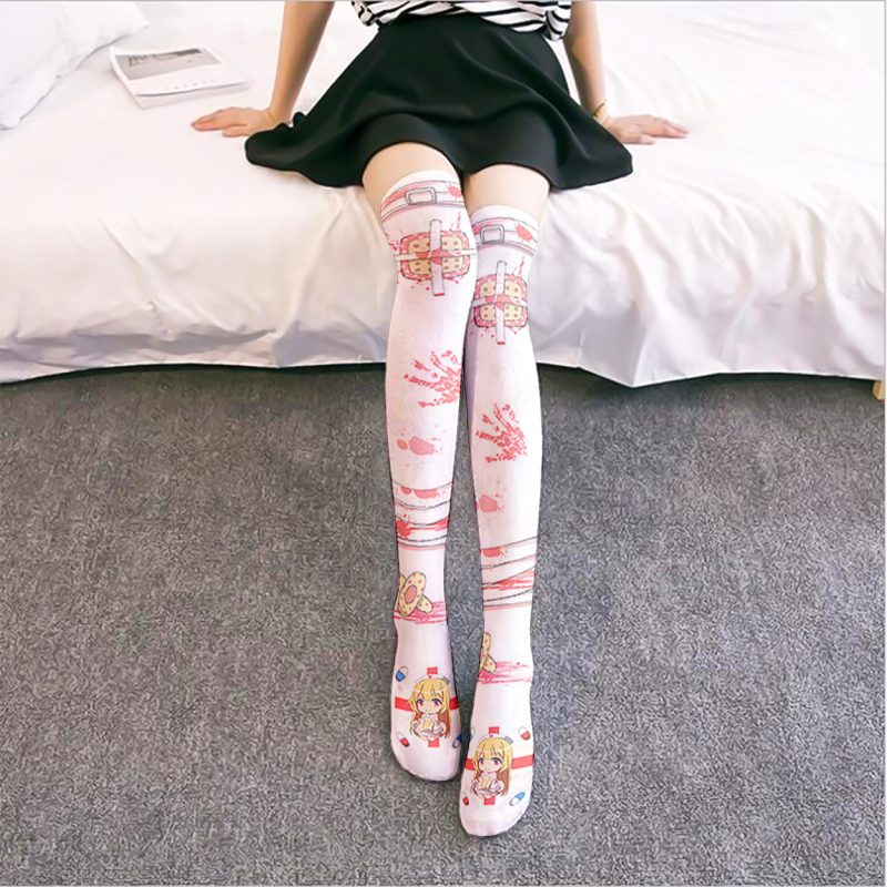 Japanese Style Cute Cherry Printed lolita Pantyhose Cute lolita Printed Bottoming Socks lolita Girly Stockings - Image 5