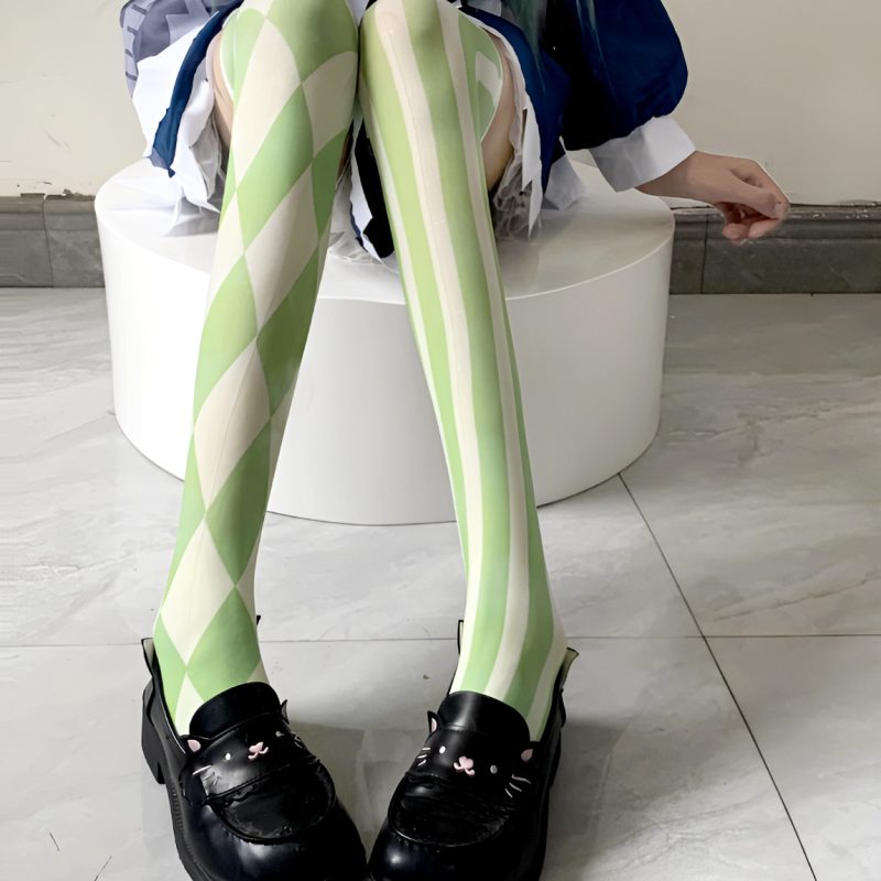 JK Small Leg Socks Printed Skinny Leg Over Knee Stockings Spring and Autumn Knee Socks Summer Socks Japanese Uniform Velvet - Image 2
