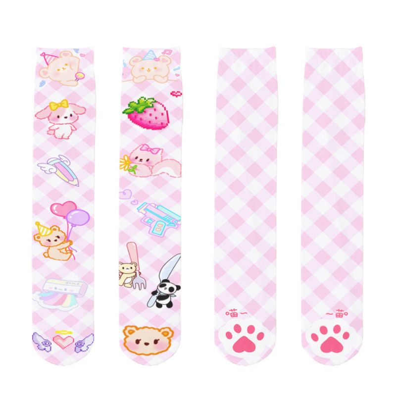 Japanese cute cherry printed lolita pantyhose cute lolita printed bottoming socks lolita girl stockings - Image 9
