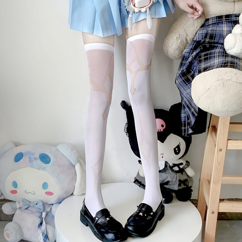 Original Shen Ying sister with printed knee socks animation two-dimensional original design cos stockings with long thigh socks