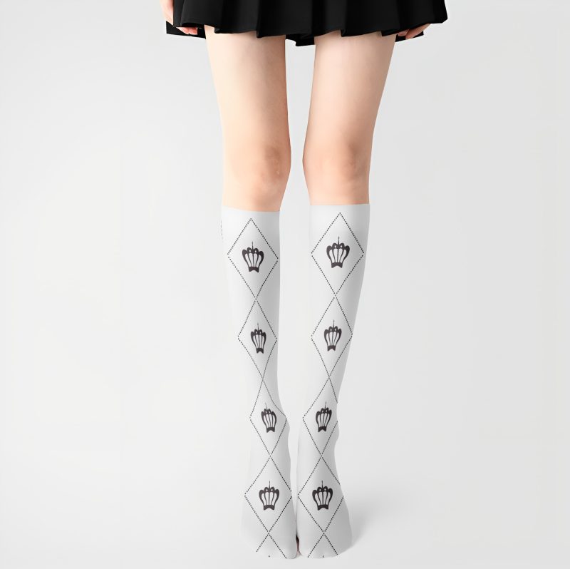 Summer Thin Crown Stockings Lolita Printed Silk Stockings Over-the-Knee Stockings cos Meiya in the Animation Dead Hall - Image 4