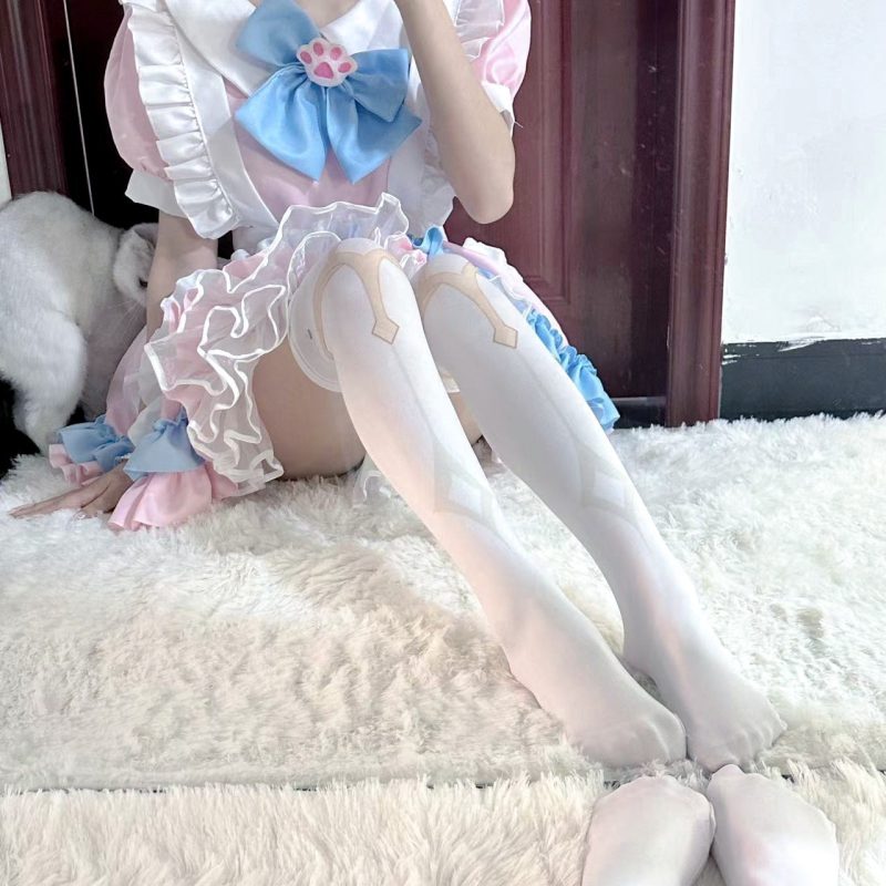 Original Shen Ying sister with printed knee socks animation two-dimensional original design cos stockings with long thigh socks - Image 3