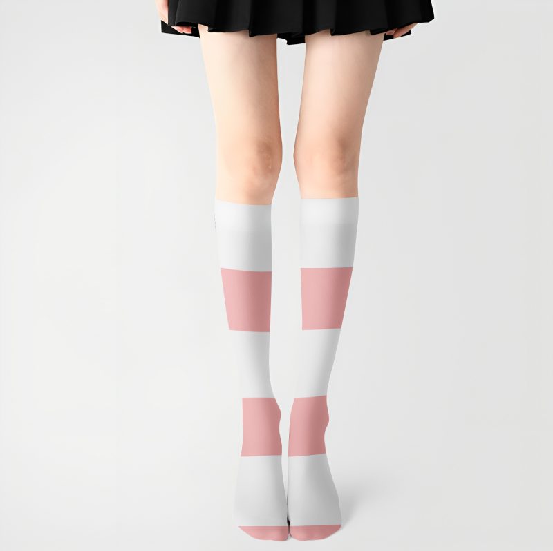 Sweet Girl Color-block Over-the-Knee Socks Women's Second-dimensional Japanese Lolita Soft Girl Cute Cat Long Barrel White Silk Stockings - Image 4