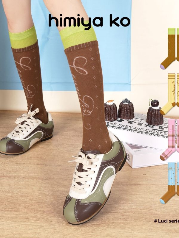Summer women's thin calf socks sports pressure over the knee non-slip combed cotton long tube color matching socks