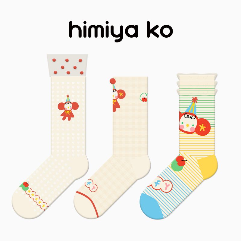 Elfy Series Summer Thin Cotton Polka Dot Stripes Breathable Women's Socks Cute Dopamine Mid-Tube Lace Socks - Image 9
