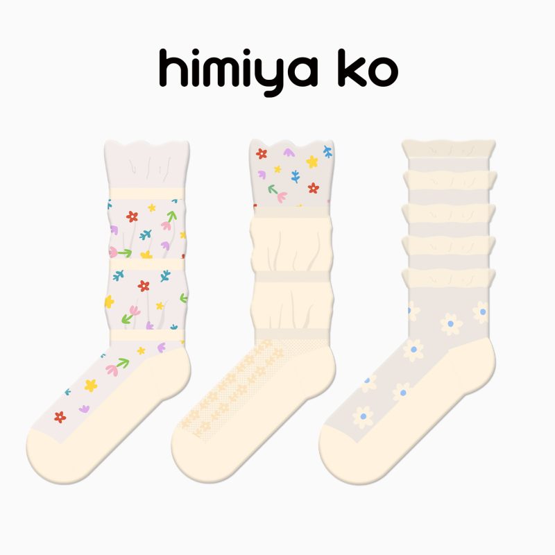 Summer socks for women thin cotton ballet style lace lace glass silk crystal ice breathable mid-tube socks - Image 6