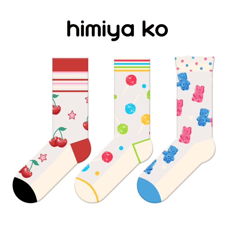 himiyako sweet and sour diary summer glass silk women's socks thin dopamine crystal socks cute breathable mid-tube socks - Image 6