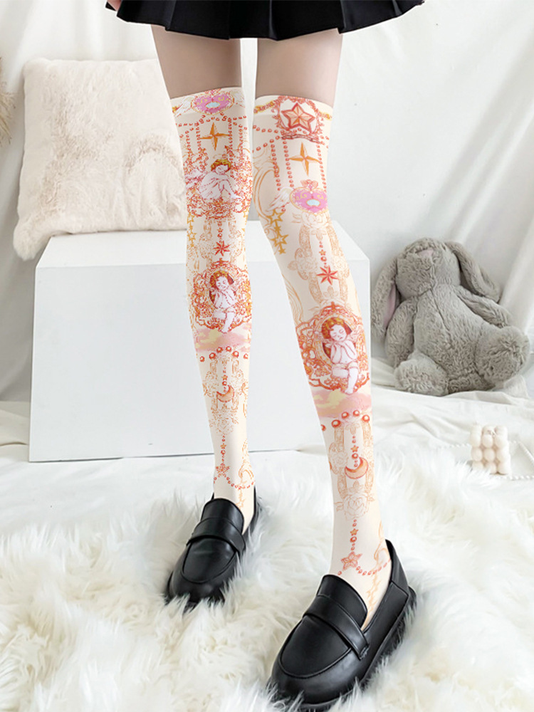 Cupid Anime Lolita Stockings: Kawaii Thigh High Over-the-Knee Socks - Image 2