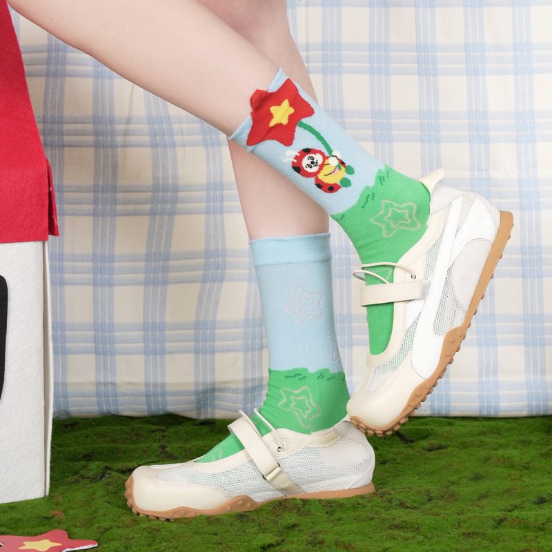 Star Adventure Series Summer Women's Thin Socks Breathable Cute Cartoon Dopamine Summer Combed Cotton Middle Socks - Image 3