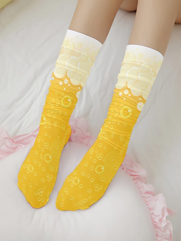 Japanese Style Cute Cherry Printed lolita Pantyhose Cute lolita Printed Bottoming Socks lolita Girly Stockings