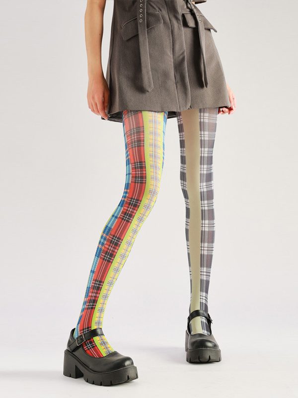 Color Block Pantyhose: High Contrast Patterned Stockings