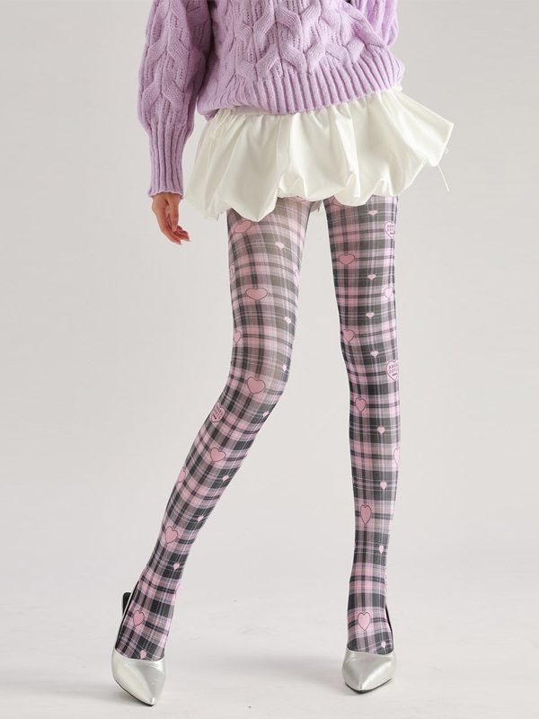 Plaid Pantyhose: Love Color Tights - Funky Patterned Hosiery