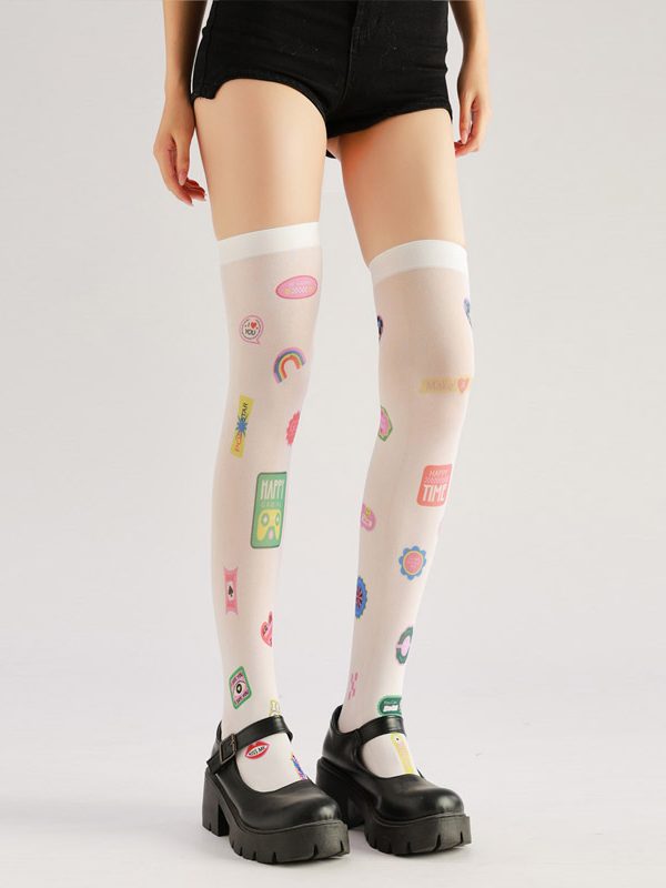 Lolita Thigh High Socks: Cute Patterned Stockings for Sweet Style