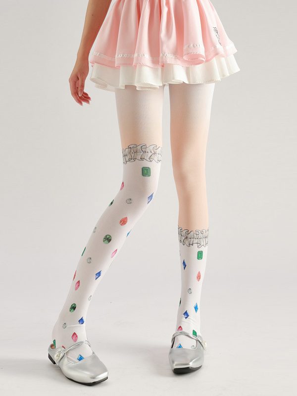 Gem Diamond Pattern Pantyhose: Stylish & Unique Tights