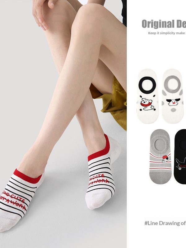 R5039 Socks Spring/Summer Women's Line Drawing Wangxing Socks Women's Thin Casual Invisible Socks Breathable Mesh Socks Children