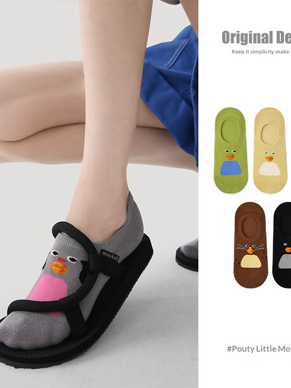 R5041 Socks Spring/Summer Women's pout mouth little monster socks Women's thin casual invisible socks Breathable mesh socks Children